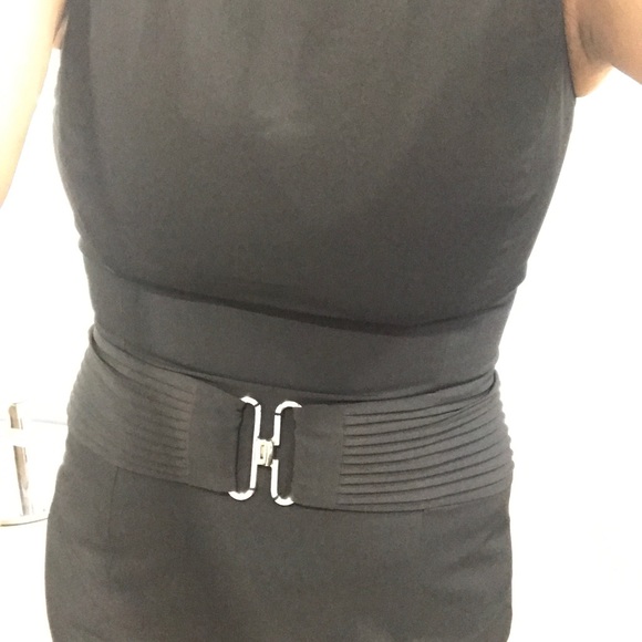 Calvin Klein Buckled Sheath Black Midi Dress - Picture 4 of 17